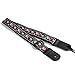 CLOUDMUSIC Ukulele Strap Floral Pattern Roses Strap For Soprano Concert Tenor Baritone (Red White Roses)
