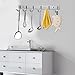 OUNONA Wall Coat Rack Coat Hooks Wall Mounted Stainless Steel Hook Rack for Clothes(6 Hooks)