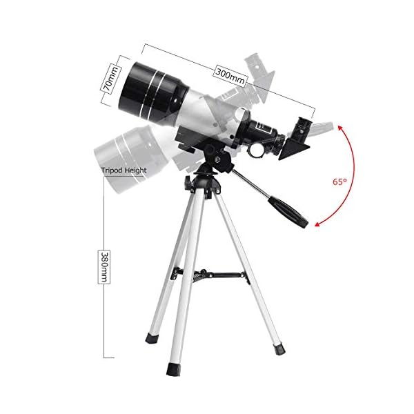 Kinder Teleskop, Uong Professionelle 150X Astronomisches Teleskop Fernrohr Sucherfernrohr mit Stativ und 2 Optionen… – Bild 4