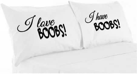 Amazon Com Hiusan I Love Boobs I Have Boobs Pillowcases Cotton