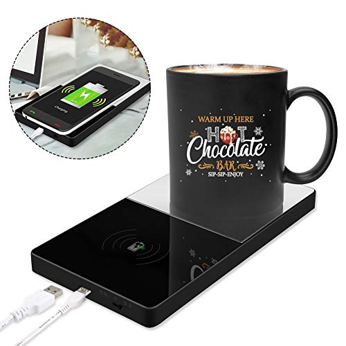 Coffee Warmer, Yatuela 3 in 1 Electric Beverage Warmer Plate, Wireless Charger&Coffee Mug Warmer&Mir Coffee Warmer, Yatuela 3 in 1 Electric Beverage Warmer Plate, Wireless Charger&Coffee Mug Warmer&Mir