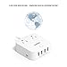 Bototek Portable Travel Power Strip with 2 Outlets and 5 Smart USB Ports Charging Station, Home Office Hotel Desk Nightstand Travel Charger Station for smart phones & tablets