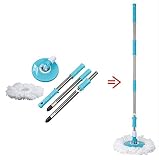 Spin Easy Mop Handle Pole Replacement-Suitable for Press Type Buckets for Floor Mop 360 Bucket with or without Foot Pedal Version by Buyplus (light blue)