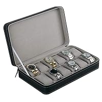 Watch Box,Portable 12 Slots Watch Display Box Storage Organizer with Zipper Classic Style Multi-Functional Bracelet Display Case