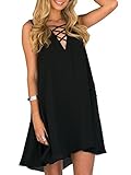Face N Face Womens Chest Cross V-neck Sleeveless Chiffon Mini Dress