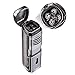 Cobber Torch Cigar Lighter, Windproof Butane Fuel Lighter for Smoking Quad 4 Jet Red Flame Refillable Butane Cigar Lighter with Punch, Large Size (Gunmetal Gray)