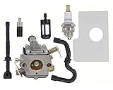 Carburetor Carb & Air Filter & Spark Plug & Fuel Line Oil Line Hose Tube & Fuel Filter For Sthil MS170 MS180 017 018 Chainsaw Saw