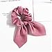 Souarts 8/12PCS Hair Scarf Ponytail for Women Satin Elastic Bow Hair Scarf Scrunchies Hair Bands Hair Scrunchy Ties Hair Accessories for Women Girls (12 PCS-Solid Color)