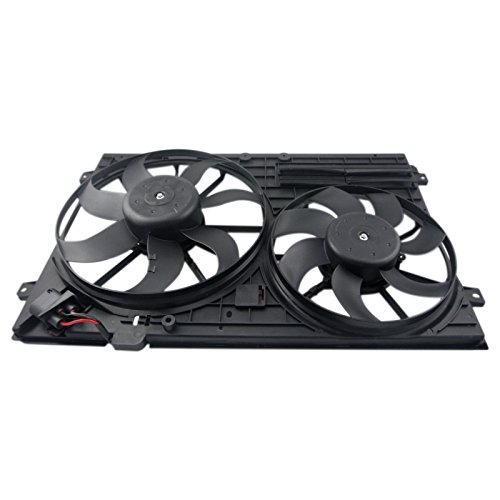 OrionMotorTech VW3117106 OEM Engine Radiator Cooling Fan Assembly Low Noise for Audi Volkswagen