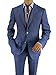 Bianco B Men's Linen Suit Modern Fit Two-Button Jacket Flat Front Pants Suit