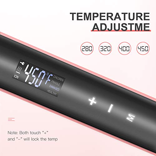 BESTOPE Professional Touchscreen Hair Straightener Ceramic Tourmaline Flat Iron for Hair with Temp Lock Function, Negative Ionic and Adjustable Temperature for All Hair Types(1 Inch)