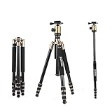 ZOMEi Z818 Lightweight DSLR Tripod With 360 Degree Ball Head and Carrying Bag For Canon Nikon Sony Samsung Olympus Cameras ( Gold )