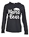 Caat Aycox Womens Mama Bear Printing Long Sleeves Casual Hooded Sweatshirt Black-L
