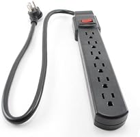 6 Outlet Surge Strip , Horizontal , 90 Joules, 24in (2 ft.) Cable