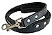 Leather Dog Leash - 4 feet - Medium Length | Black | Genuine | Soft | Durable | Comfortable | Lightweight | Stylish | Heavy Duty | Water Resistant | Walking and Training | Small, Medium, Large Dogs