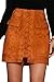 Prograce Women's Vintage Lace Up High Waist Bodycon Faux Suede Mini Skirt