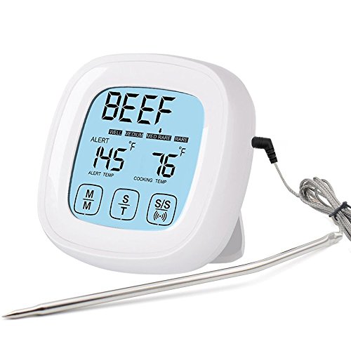 Digital Meat Thermometer BBQ Kitchen Cooking Thermometer for Oven Grill Smoker (Thermometer with Single Probe)