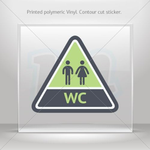 Decal Stickers Wc Restroom Aseos Sign Toilet Bathroom Lavatory Atv Wat (8 X 7.11 Inches)