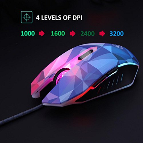 image for Transer Wired Ergonomic Mouse for Computer/PC/Laptop, Illusion Diamond