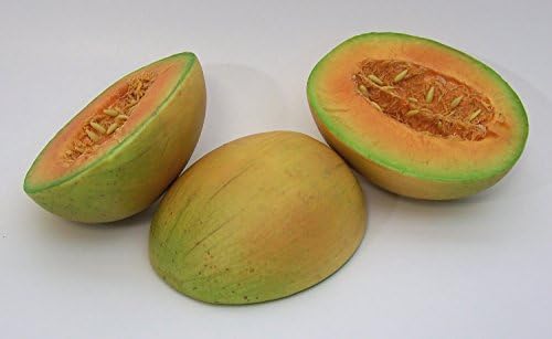 Designer One Artificial Faux Fake Half Cut Cantaloupe Melon Fruit