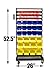 Erie Tools TLPB05 90 Parts Bin Shelving Storage Organizer with Locking Wheels for Shop Garage and Home