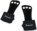 AEOLOS Leather Gymnastics Hand Grips with Wrist Wraps, Great for Gymnastics, Crossfit WODs, Pull Ups, Chin Ups, Kettlebell Training and Power Lifting|Free Carry Bag …