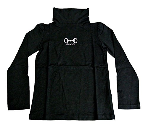 Gucci black modal cashmere horsebit turtle neck t shirt…