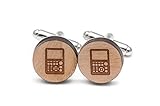 Scientific Calculator Cufflinks, Wood Cufflinks