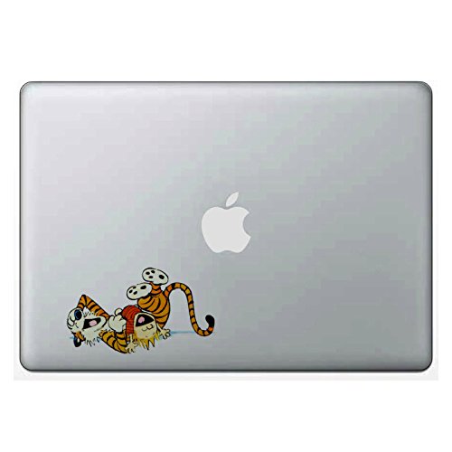 Calvin and Hobbes Play Time Laptop Sticker Car Window Decal Compatible with MacBook Retina, MacBook Air, MacBook Pro Wicked Decals