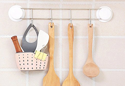 Kinteshun Kitchen Sink Caddy Sponge Holder Hang Basket for Scrubber Dish Brush Kitchen Accessories Organizer (Light blue)