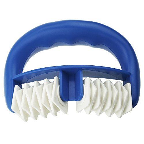 Adauthuang Plastic Manual Round Handle , 2 Wheels Muscle Massage Roller Massager for Legs Arms Back Muscle Pain Relief and Muscle Relaxation