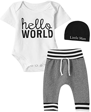 Newborn Funny Outfit Set Baby Boy New to The Crew Bodysuit
