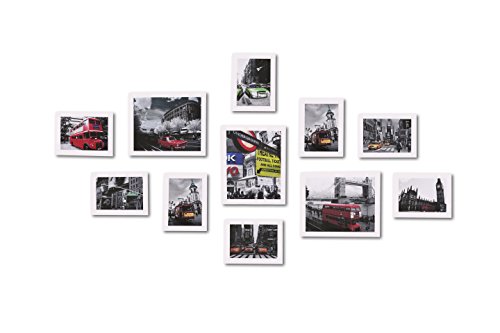 Wood meets color wall photo frames with real glass, inc…