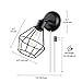 GLOBE Electric 65291 1-Light Plug-in or Hardwire Industrial Cage Wall Sconce, Matte Black Finish, On/Off Rotary Switch, 6ft Clear Cord, Wall Lights for Bedroom, Bulb Not Included