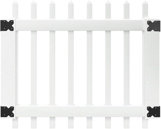 Amazon Com Outdoor Essentials Picketlock Pinehurst Spaced Picket Fence Gate Kit White Vinyl 3 Ft X 42 In Everything Else