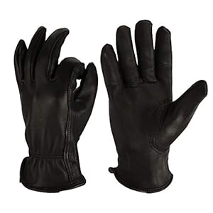 OZERO Riding Gloves, Grain Deerskin Leather Work Gloves for Rubbing Jewelry/Shooting/Hunting/Driving/Riding/Yard Work…