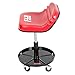 RTJ 300 lbs Capacity Pneumatic Mechanic Roller Seat Adjustable Rolling Stool, Red