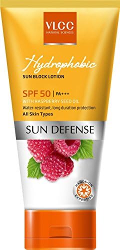 Vlcc Hydrophobic Sun Block Lotion Spf 50 Pa+++ with Raspberry Seed Oil 100g