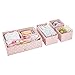 mDesign Fabric Drawer Organizer Bins, Kids/Baby Nursery Dresser, Closet, Shelf, Playroom Organization, Hold Clothes, Toys, Diapers, Bibs, Blankets, Set of 4, 2 Pack, Pink/White Polka Dot