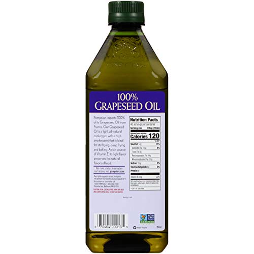 Pompeian 100% Grapeseed Oil, Light and Subtle Flavor, Perfect for High-Heat Cooking, Deep Frying and Baking, 24 FL. OZ. - Image 2