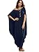 Verdusa Women's Boho One Off Shoulder Caftan Sleeve Harem Maxi Dress Navy L