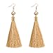 NLCAC Women Thread Tassel Dangle Earrings Silk Fringe Thread Drop Earrings for Parties (champagne)