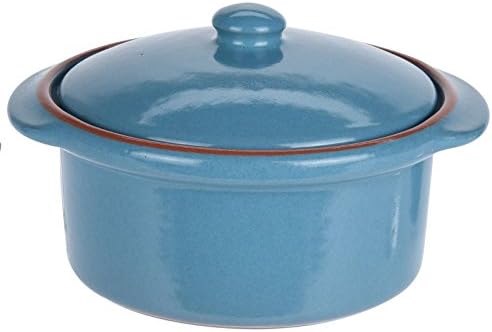Soup Bowls With Handles & Lids 400ml Casserole Dishes Oven Microwave & Dishwasher Safe (Light Blue)