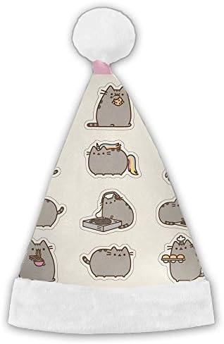 DIGAH OUN Pusheen The Cat 3D Print Plush Christmas Santa Hat