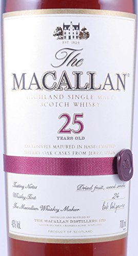 Macallan 25 Years Sherry Oak Highland Single Malt Scotch Whisky 43,0% - eine der wenigen Abfüllungen eines legendären Scotch – Bild 6