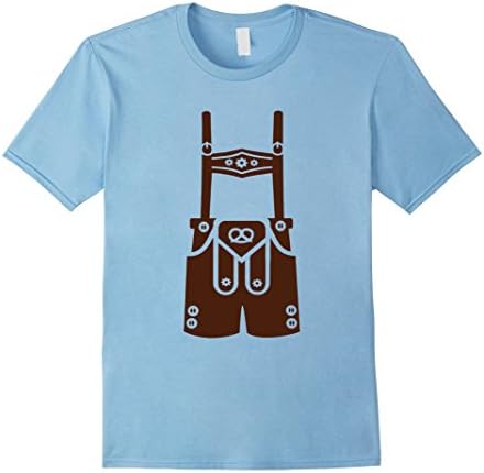 Mens Oktoberfest Lederhosen Halloween T Shirt 2XL Baby Blue