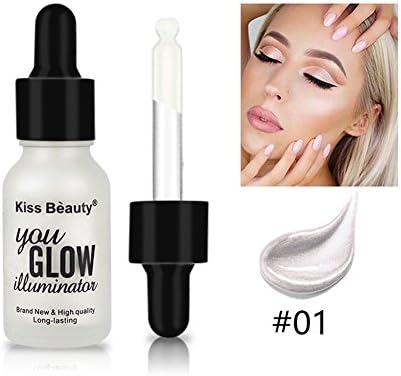 KissBeauty Highlighter Face Cream Contouring Makeup Face Brightener Highlighter Bronzer Glow Liquid Illuminator Drops (01)
