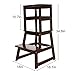 UNICOO- Kids Step Stool, Kids Learning Stool, Children Kitchen Step Stool, with Safety Rail-Solid Wood Construction. Perfect for Toddlers (Espresso-01)