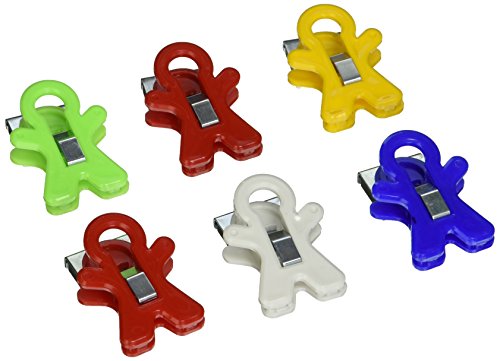 Adams People Shaped Magnet Clips, Assorted Color, Set of 6