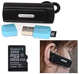 Bluetooth Camera Wearable Camera Earpiece Hands-free Bluetooth Spy Cam 720P with 32GB Micro SD Card & USB Card Reader Included
